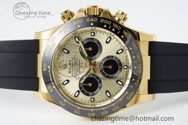 Daytona 116518 BTF 1:1 Best Edition YG Black Dial on Oysterflex Rubber Strap SA4130 V FreshLook 2260