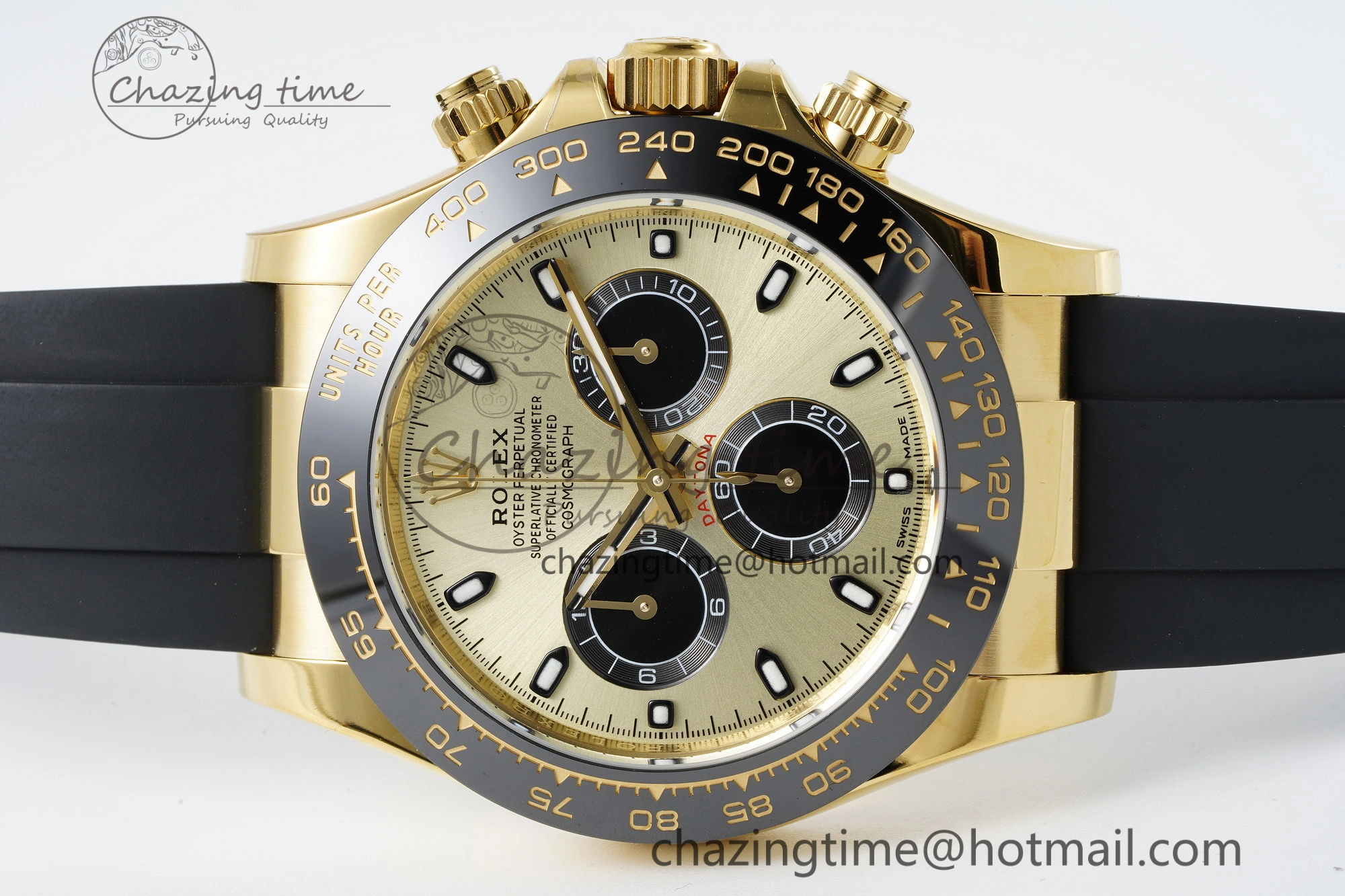 Daytona 116518 BTF 1:1 Best Edition YG Black Dial on Oysterflex Rubber Strap SA4130 V FreshLook 2260
