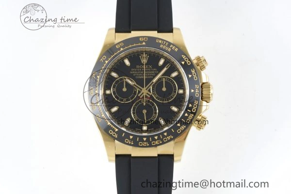 Resilient Daytona 116518 Clean 1:1 Best Edition Black Dial on Oysterflex Rubber Strap SA4130 V 2255