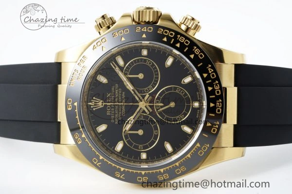 Resilient Daytona 116518 Clean 1:1 Best Edition Black Dial on Oysterflex Rubber Strap SA4130 V 2255