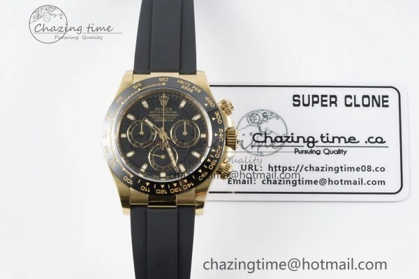 Resilient Daytona 116518 Clean 1:1 Best Edition Black Dial on Oysterflex Rubber Strap SA4130 V 2255