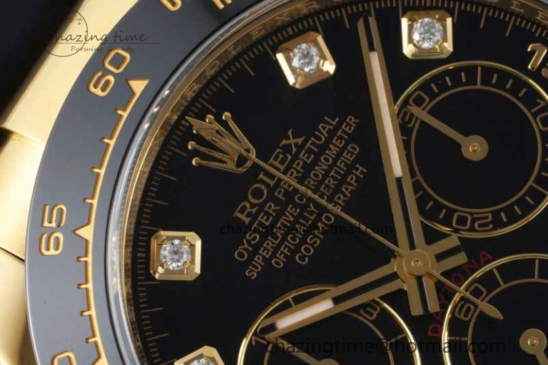 Daytona 116518 Clean 1:1 Best Edition Black Diamonds Dial on Oysterflex Rubber Strap SA4130 V Efficient 2170
