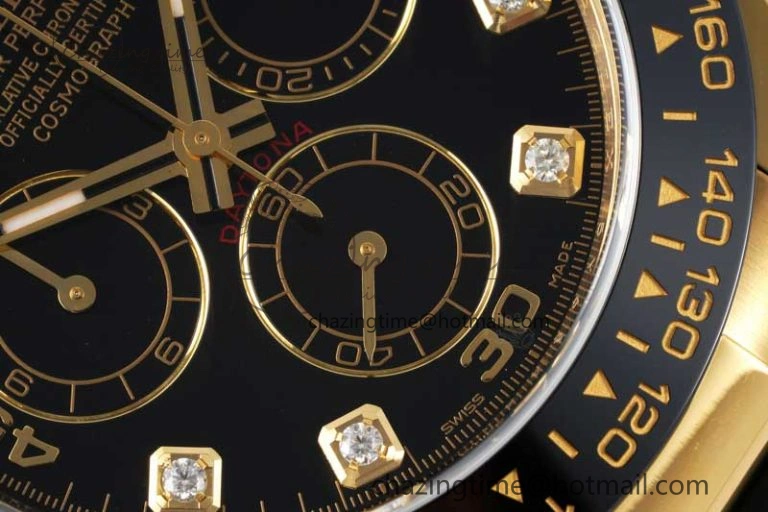 Daytona 116518 Clean 1:1 Best Edition Black Diamonds Dial on Oysterflex Rubber Strap SA4130 V Efficient 2170