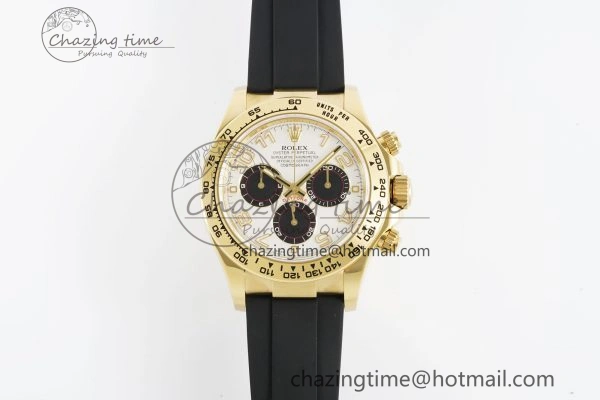 Daytona 116518 Clean 1:1 Best Edition White Arabic Dial on Oysterflex Rubber Strap SA4130 V EasyMatch 2102
