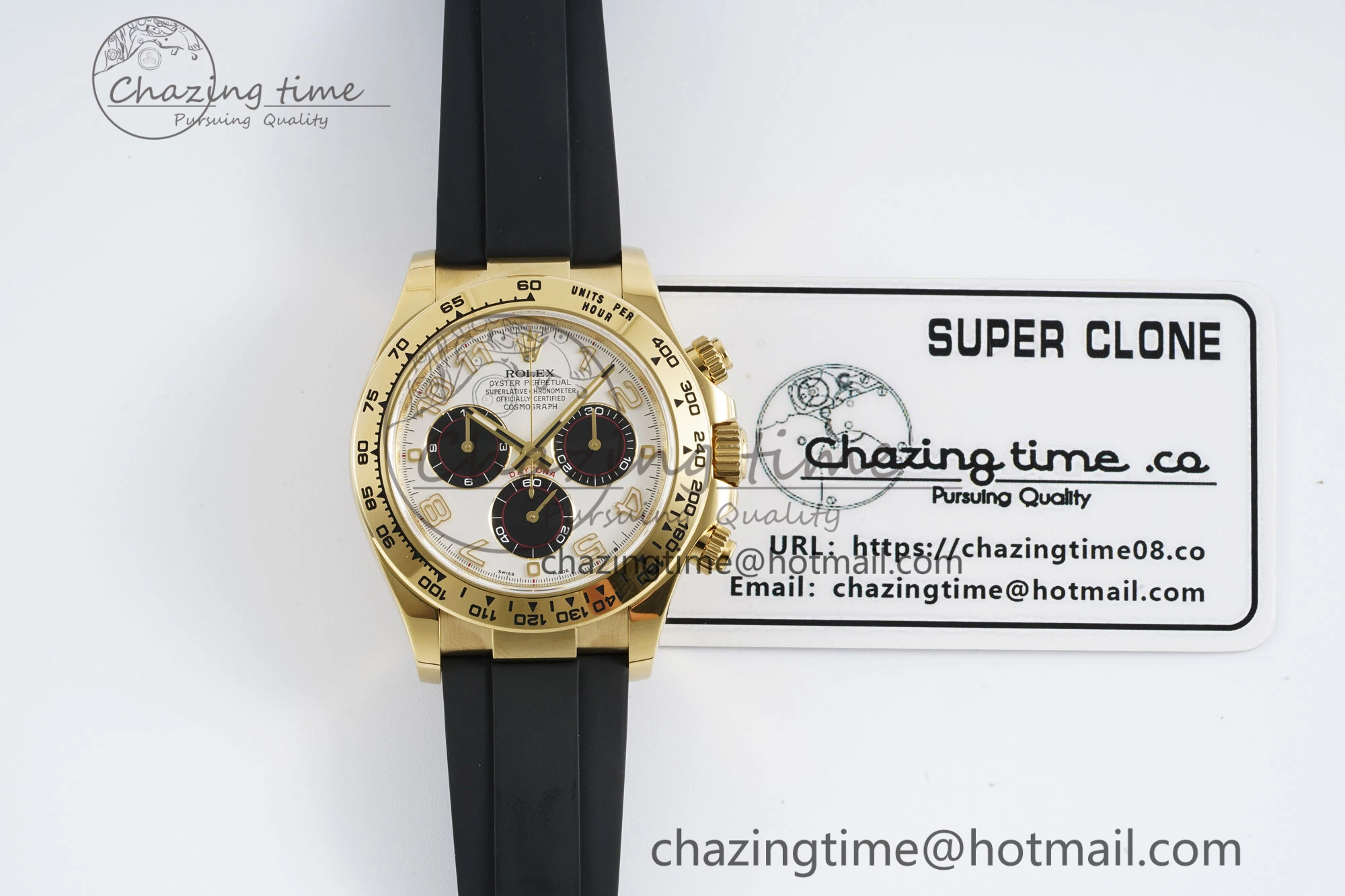 Daytona 116518 Clean 1:1 Best Edition White Arabic Dial on Oysterflex Rubber Strap SA4130 V EasyMatch 2102