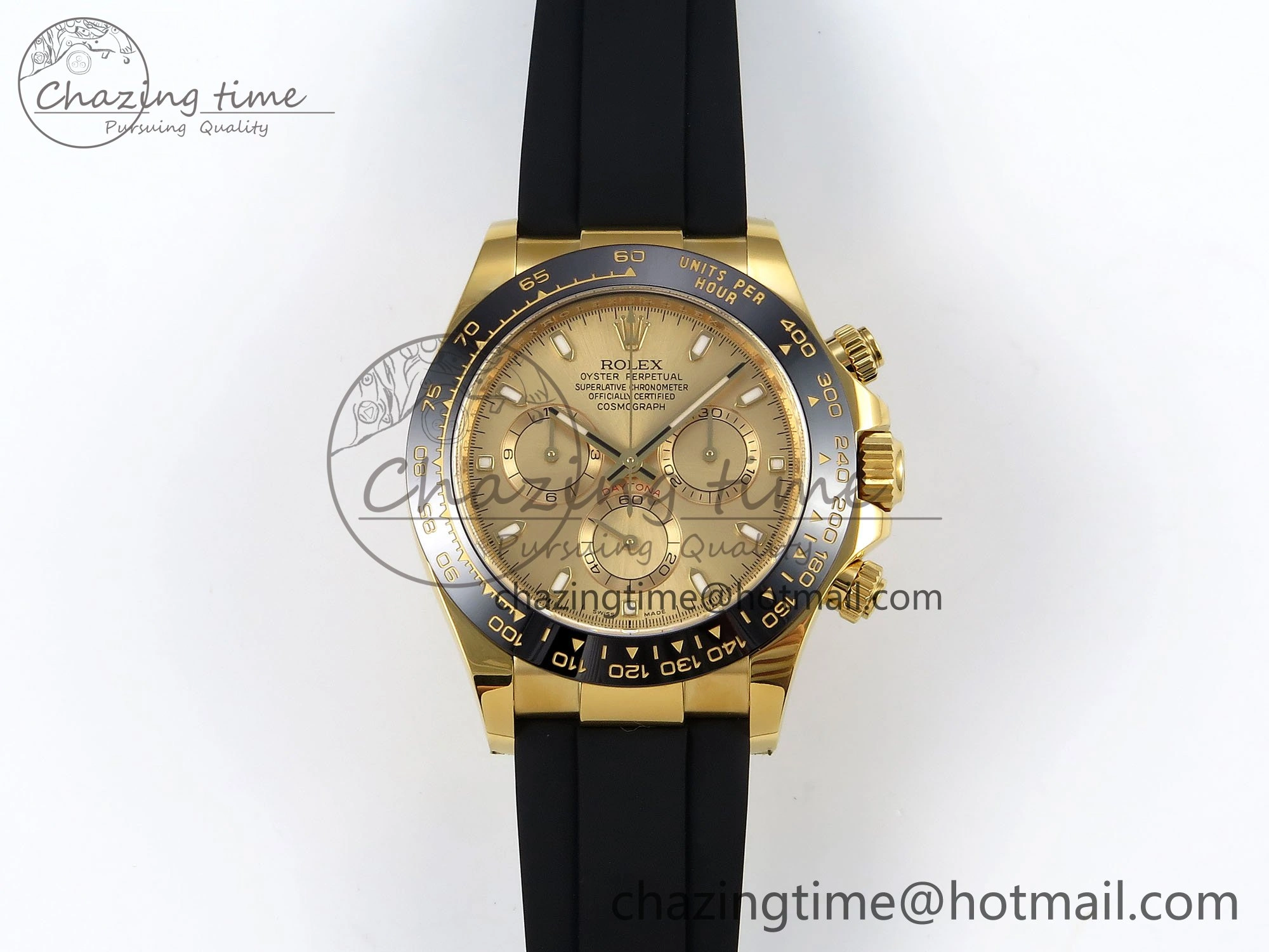 Sophisticated Daytona 116518 Clean 1:1 Best Edition YG Dial on Oysterflex Rubber Strap SA 1673
