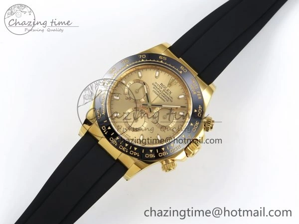 Sophisticated Daytona 116518 Clean 1:1 Best Edition YG Dial on Oysterflex Rubber Strap SA 1673