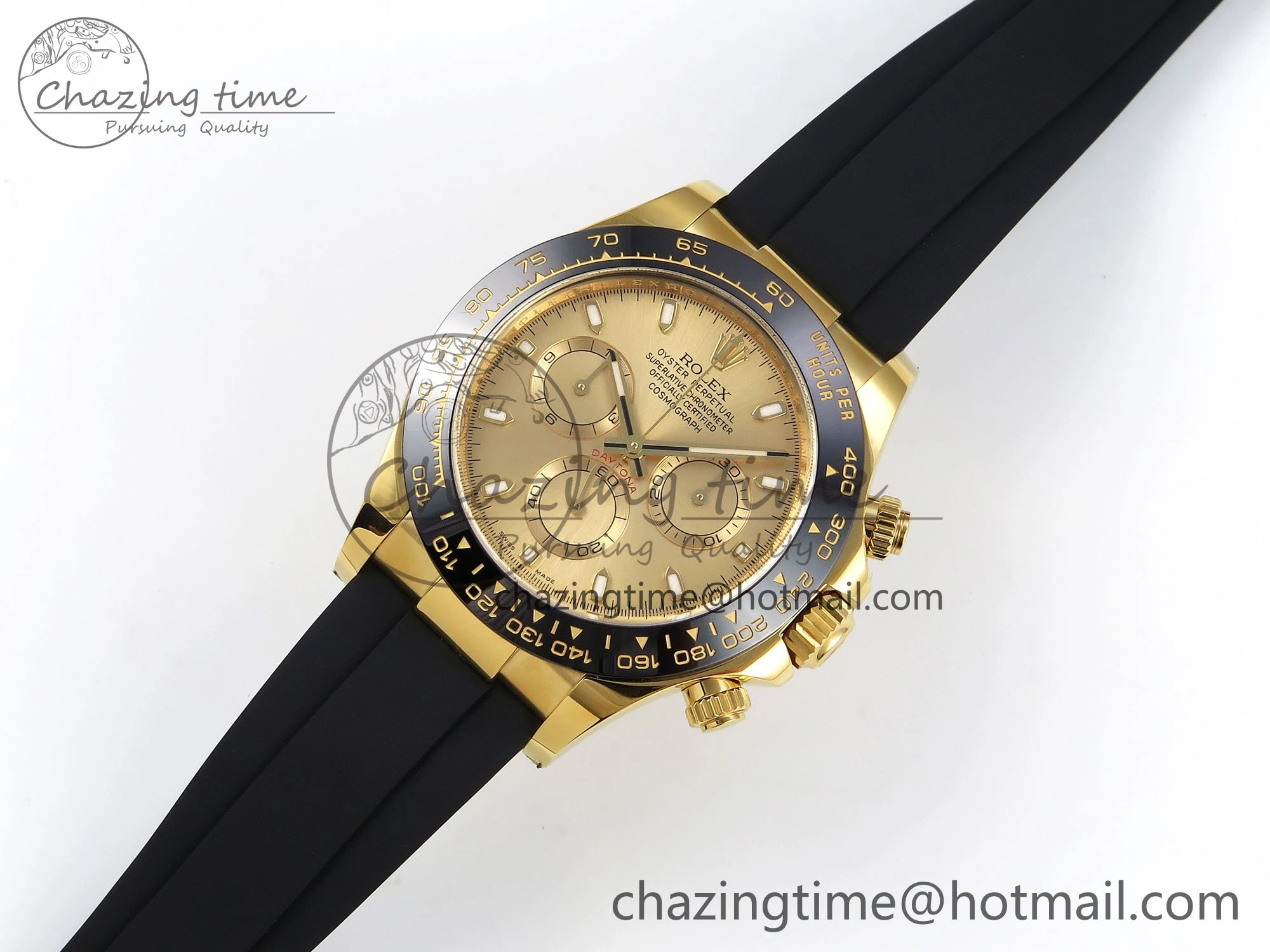 Sophisticated Daytona 116518 Clean 1:1 Best Edition YG Dial on Oysterflex Rubber Strap SA 1673