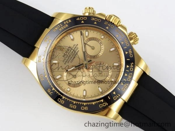 Sophisticated Daytona 116518 Clean 1:1 Best Edition YG Dial on Oysterflex Rubber Strap SA 1673