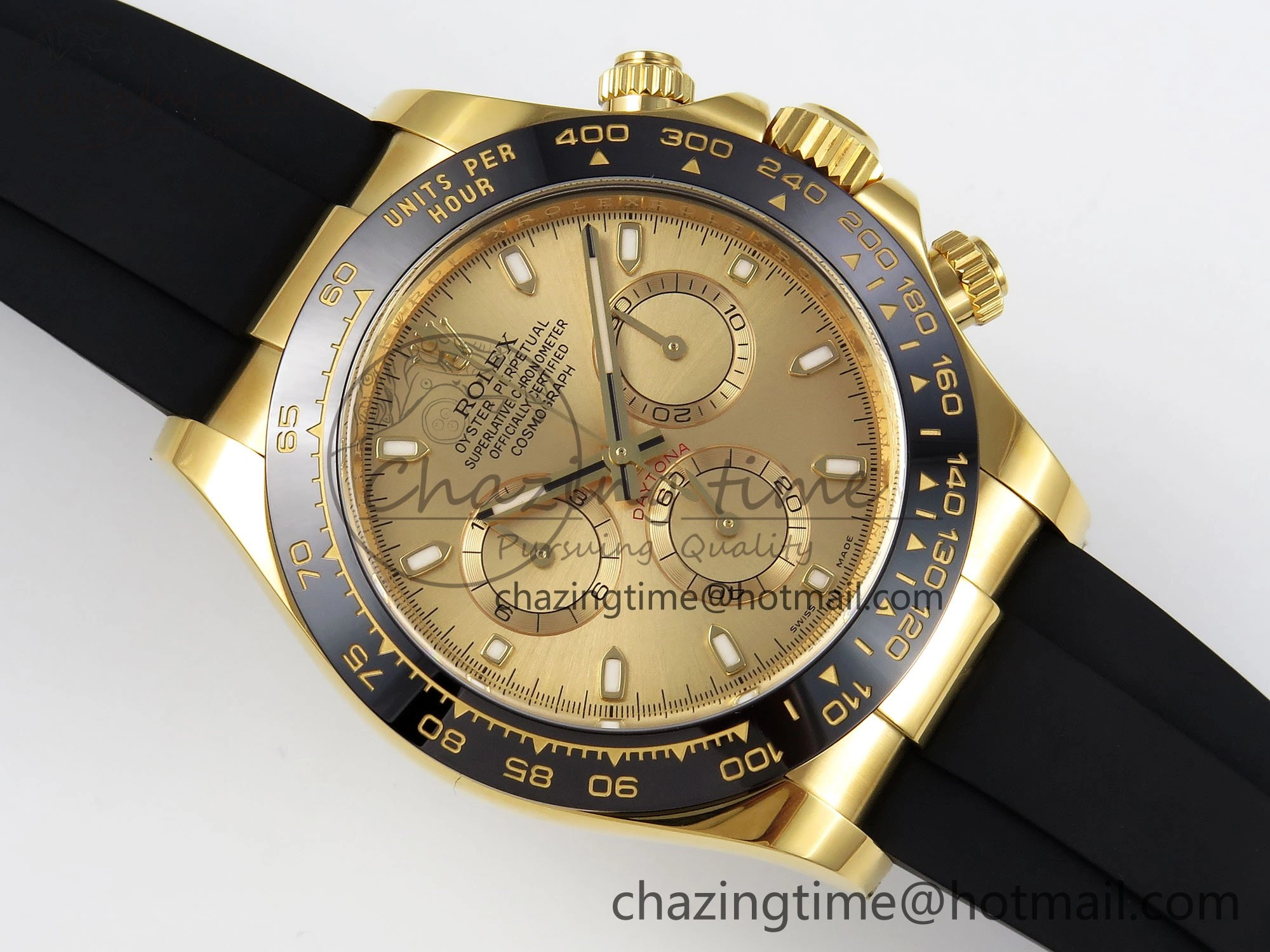Sophisticated Daytona 116518 Clean 1:1 Best Edition YG Dial on Oysterflex Rubber Strap SA 1673