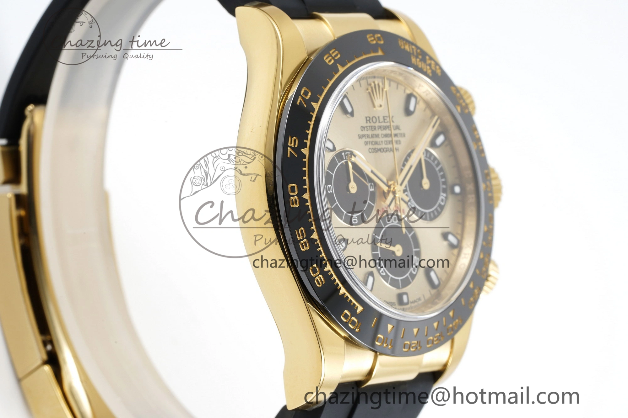 OdorResistant Daytona 116518 Clean 1:1 Best Edition YG Black Dial on Oysterflex Rubber Strap SA4130 V 2254