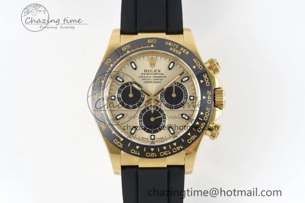 OdorResistant Daytona 116518 Clean 1:1 Best Edition YG Black Dial on Oysterflex Rubber Strap SA4130 V 2254