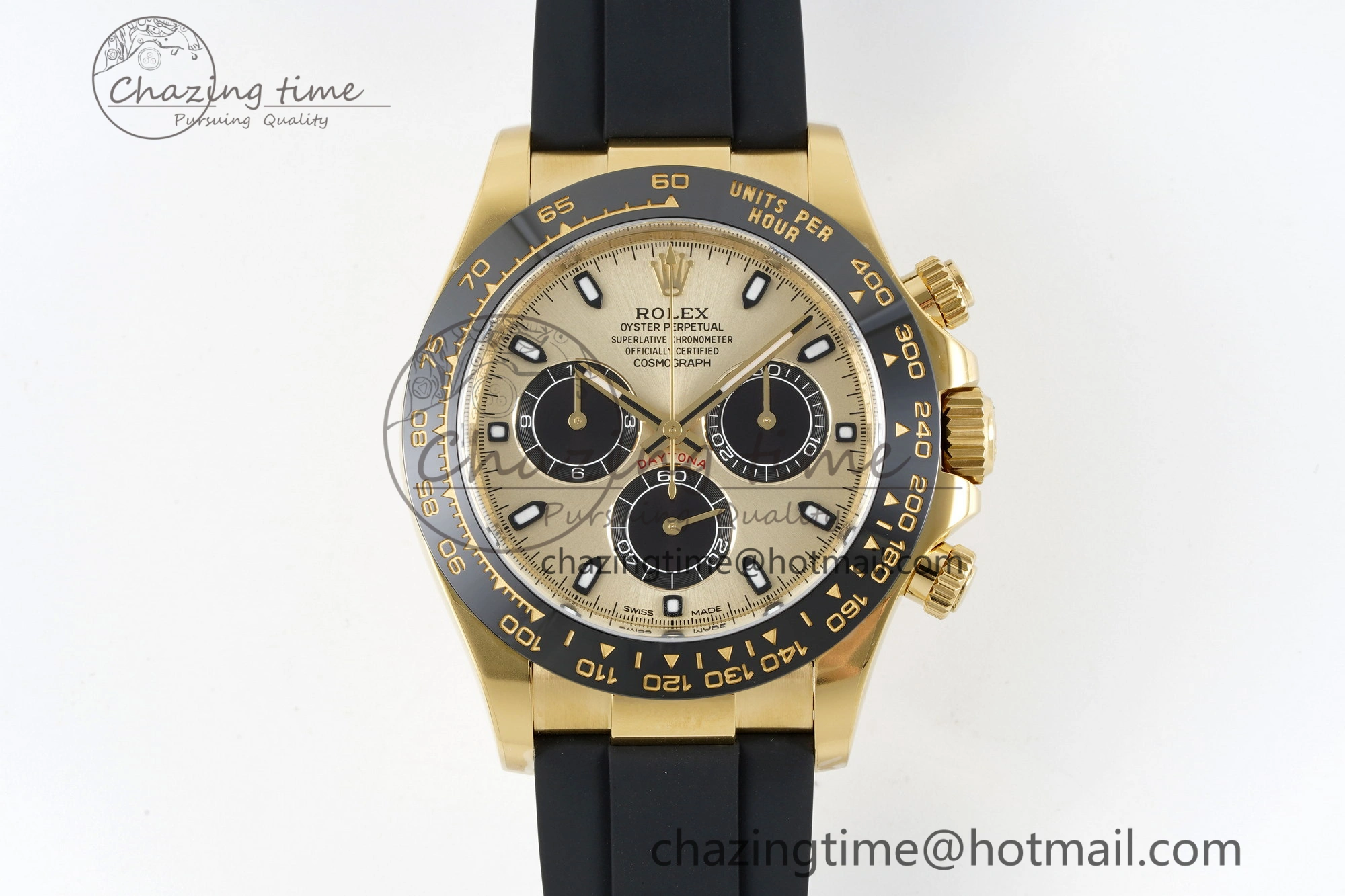 OdorResistant Daytona 116518 Clean 1:1 Best Edition YG Black Dial on Oysterflex Rubber Strap SA4130 V 2254
