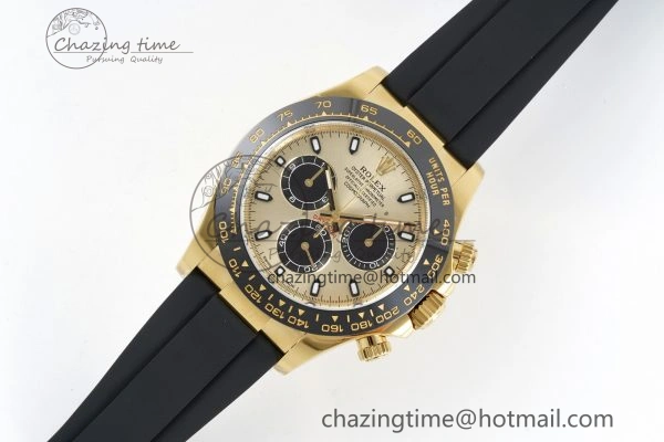OdorResistant Daytona 116518 Clean 1:1 Best Edition YG Black Dial on Oysterflex Rubber Strap SA4130 V 2254