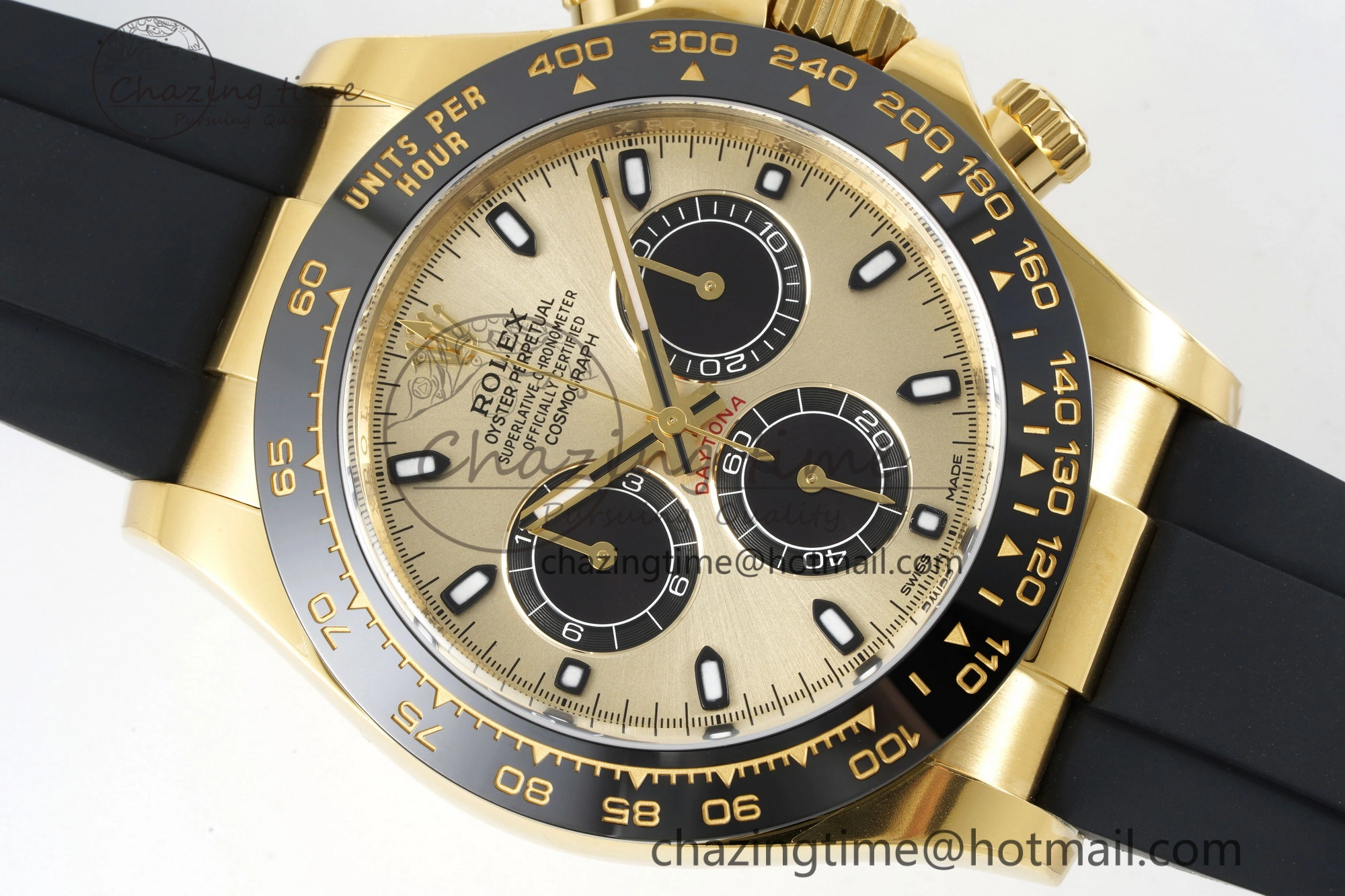OdorResistant Daytona 116518 Clean 1:1 Best Edition YG Black Dial on Oysterflex Rubber Strap SA4130 V 2254