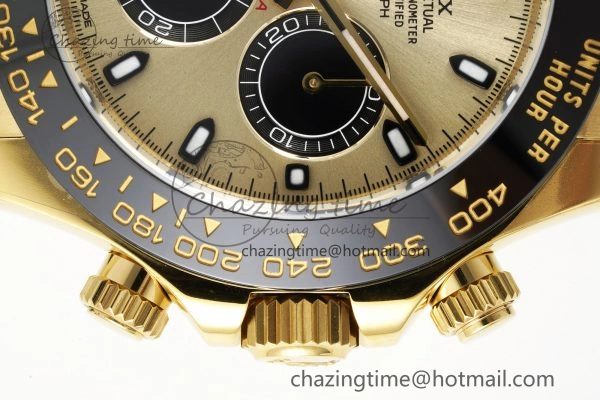 OdorResistant Daytona 116518 Clean 1:1 Best Edition YG Black Dial on Oysterflex Rubber Strap SA4130 V 2254