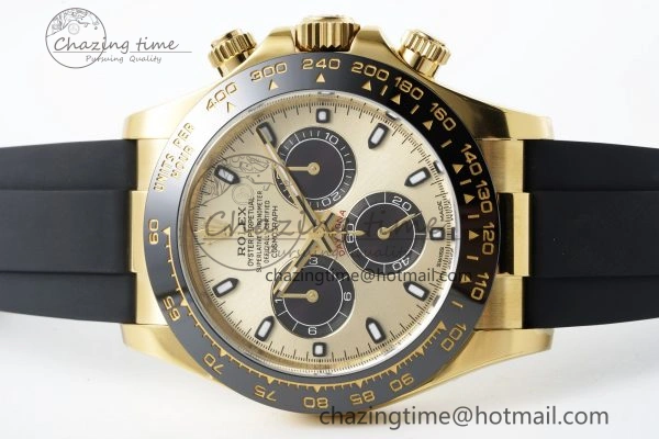 OdorResistant Daytona 116518 Clean 1:1 Best Edition YG Black Dial on Oysterflex Rubber Strap SA4130 V 2254