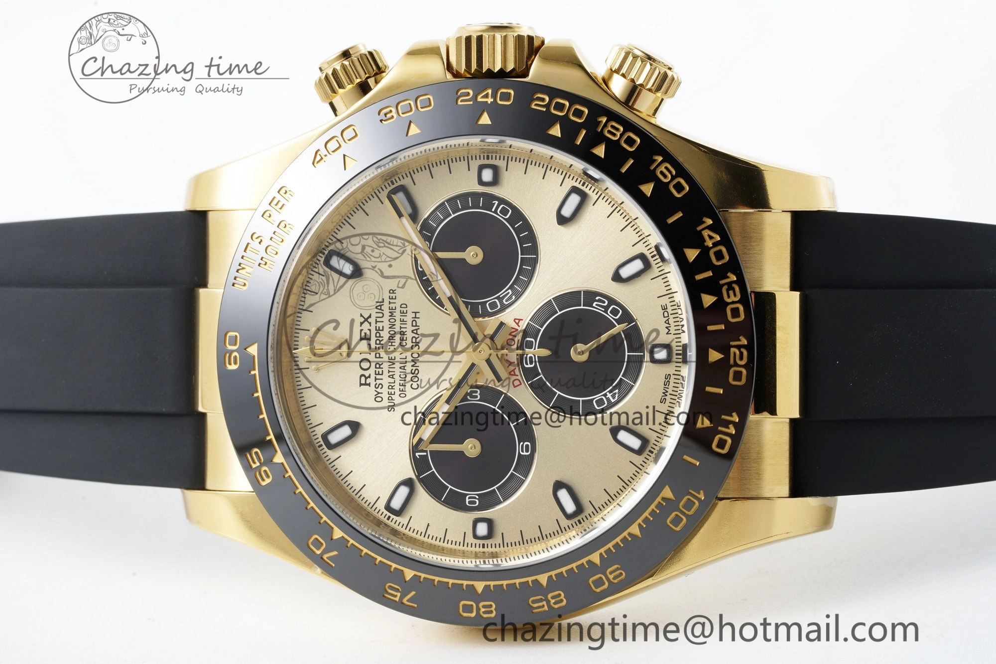 OdorResistant Daytona 116518 Clean 1:1 Best Edition YG Black Dial on Oysterflex Rubber Strap SA4130 V 2254