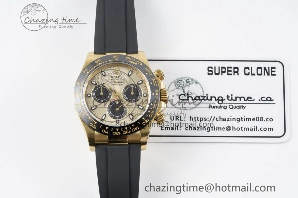 OdorResistant Daytona 116518 Clean 1:1 Best Edition YG Black Dial on Oysterflex Rubber Strap SA4130 V 2254