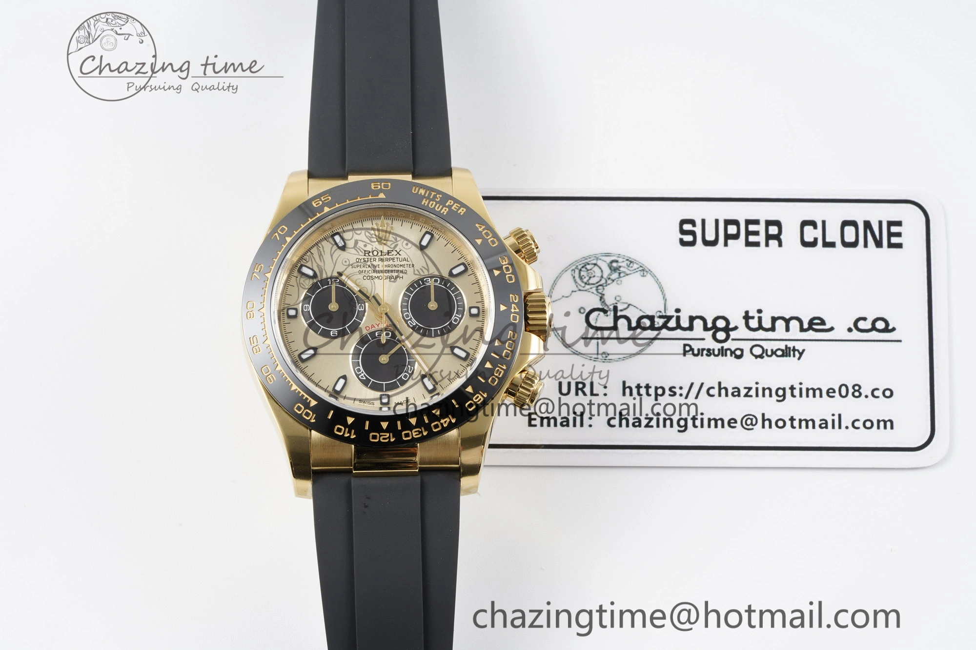 OdorResistant Daytona 116518 Clean 1:1 Best Edition YG Black Dial on Oysterflex Rubber Strap SA4130 V 2254