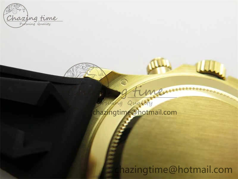 UrbanStyle Daytona 116518 KKF 1:1 Best Edition 904L Steel YG Black Dial on Rubber Strap A 2455