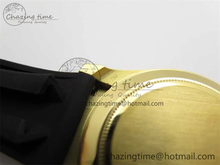 UrbanStyle Daytona 116518 KKF 1:1 Best Edition 904L Steel YG Black Dial on Rubber Strap A 2455