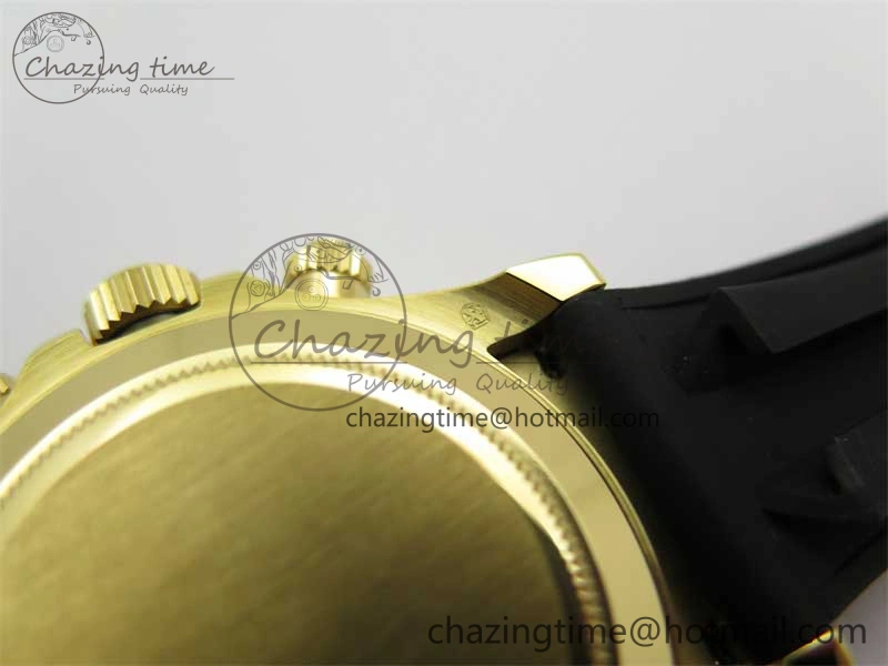 UrbanStyle Daytona 116518 KKF 1:1 Best Edition 904L Steel YG Black Dial on Rubber Strap A 2455