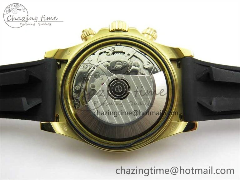 UrbanStyle Daytona 116518 KKF 1:1 Best Edition 904L Steel YG Black Dial on Rubber Strap A 2455