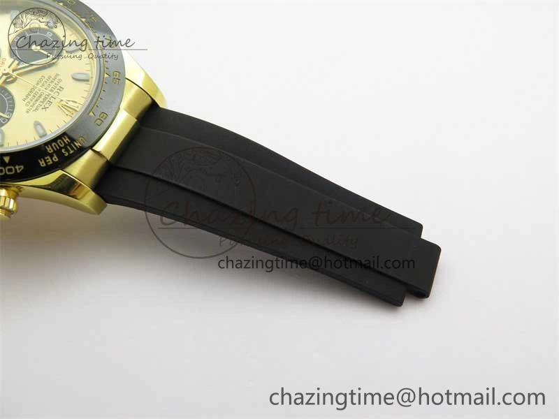 UrbanStyle Daytona 116518 KKF 1:1 Best Edition 904L Steel YG Black Dial on Rubber Strap A 2455