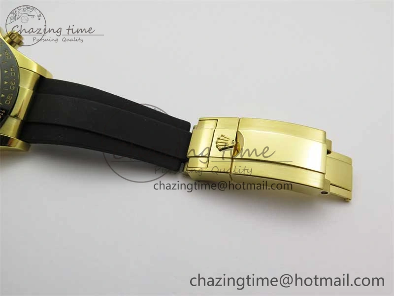 UrbanStyle Daytona 116518 KKF 1:1 Best Edition 904L Steel YG Black Dial on Rubber Strap A 2455