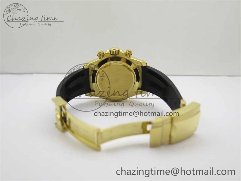 UrbanStyle Daytona 116518 KKF 1:1 Best Edition 904L Steel YG Black Dial on Rubber Strap A 2455