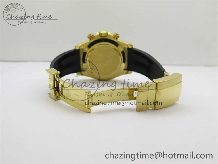 UrbanStyle Daytona 116518 KKF 1:1 Best Edition 904L Steel YG Black Dial on Rubber Strap A 2455