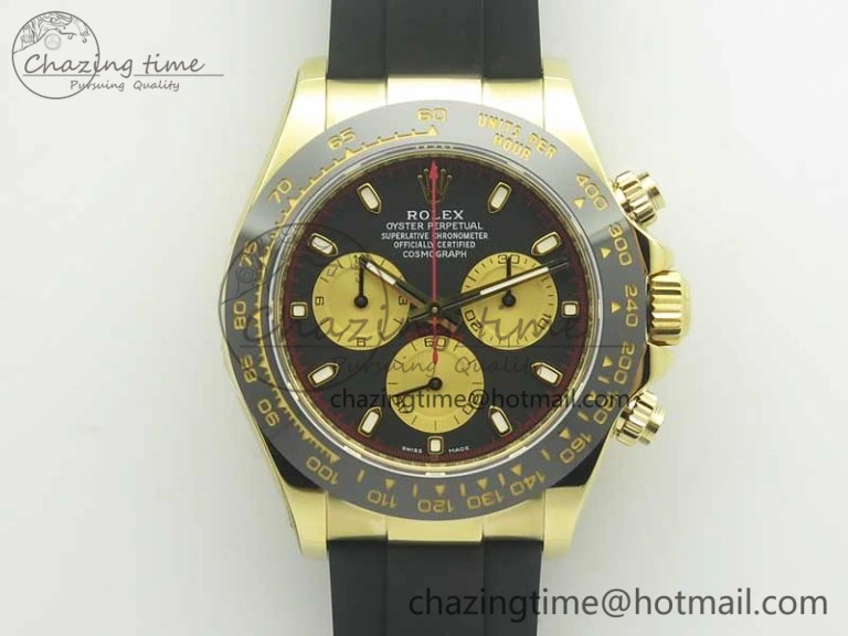SunProtective Daytona 116518 LN Paul Newman ARF 1:1 Best Edition Black Dial on Oysterflex Strap A4130 Super Clone 3356