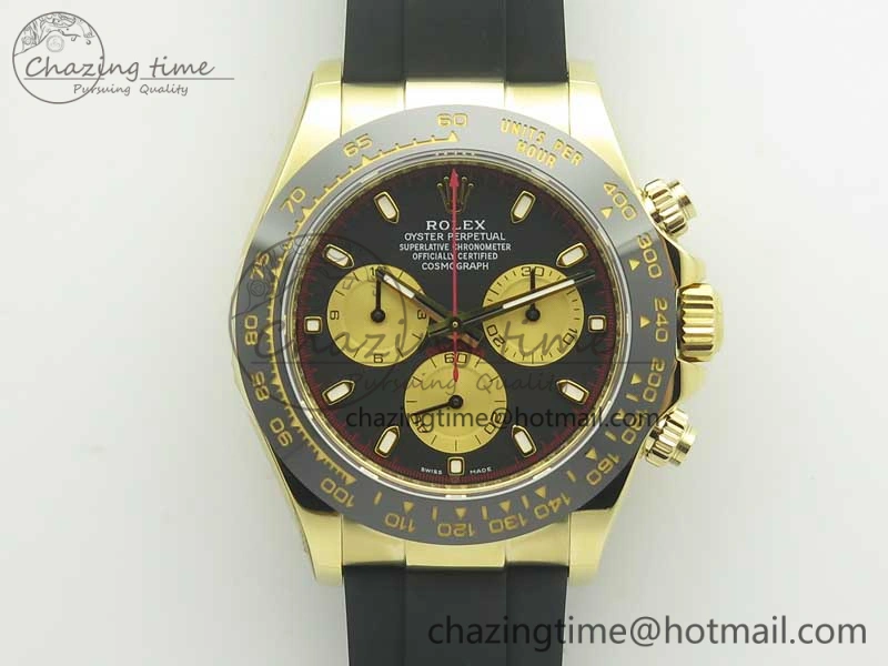 SunProtective Daytona 116518 LN Paul Newman ARF 1:1 Best Edition Black Dial on Oysterflex Strap A4130 Super Clone 3356