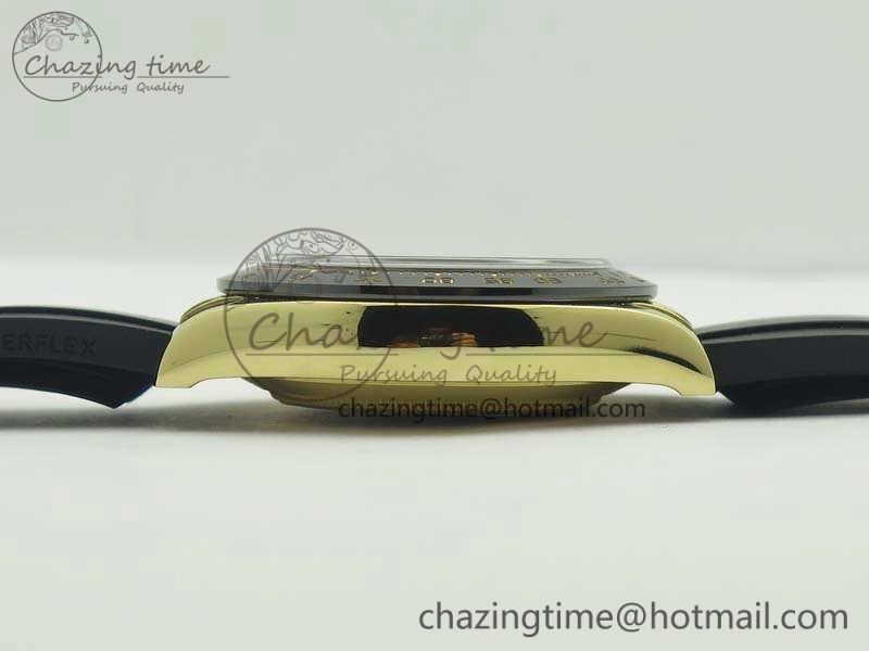 Durable Daytona 116518 LN YG ARF 1:1 Best Edition Black Dial On Rubber Strap A4130 Super Clone 3479