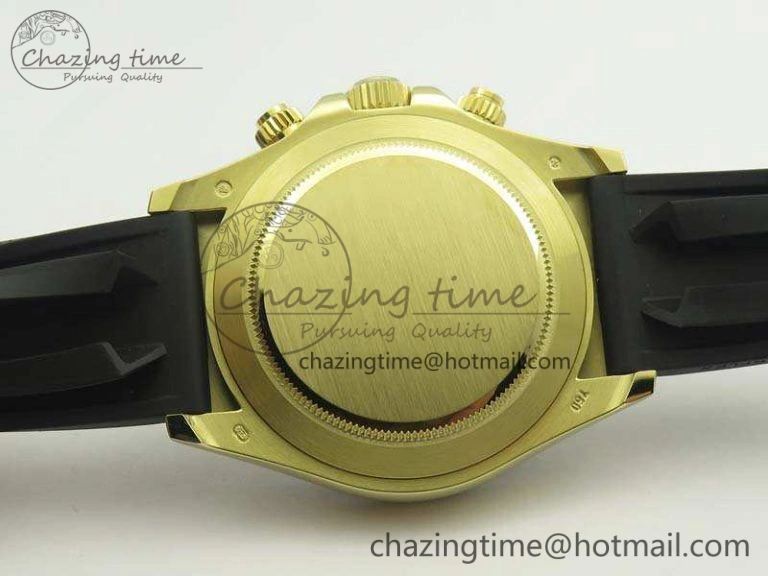 Durable Daytona 116518 LN YG ARF 1:1 Best Edition Black Dial On Rubber Strap A4130 Super Clone 3479