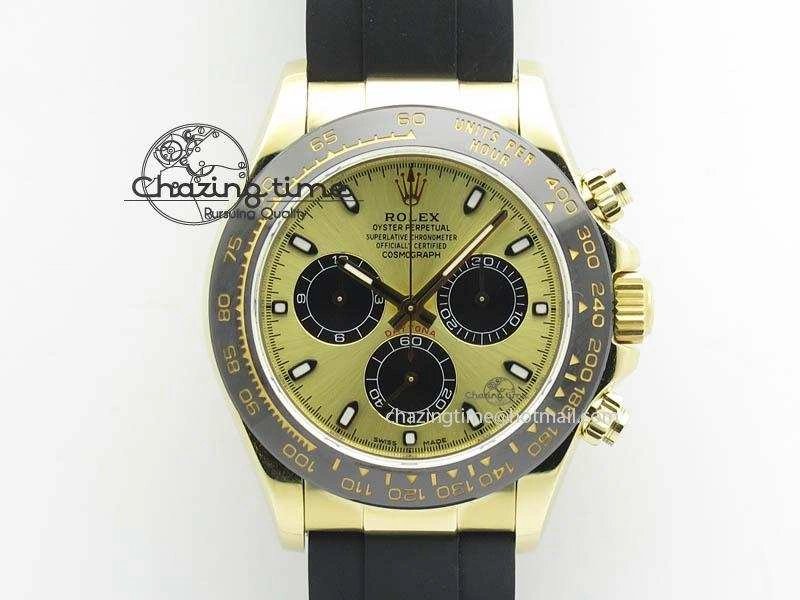 Daytona 116518 LN YG ARF 1:1 Best Edition YG Dial On Rubber Strap A4130 Super Clone SoftTouch 3599