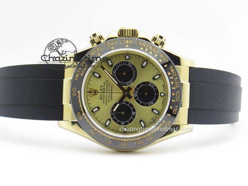 Daytona 116518 LN YG ARF 1:1 Best Edition YG Dial On Rubber Strap A4130 Super Clone SoftTouch 3599