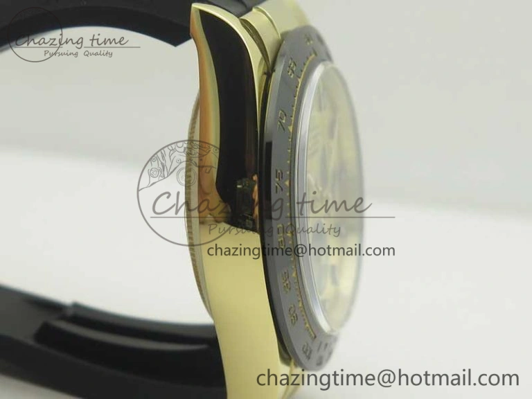 HighPerformance Daytona 116518 LN YG ARF 1:1 Best Edition YG Dial on Rubber Strap A4130 Super Clone V 3360