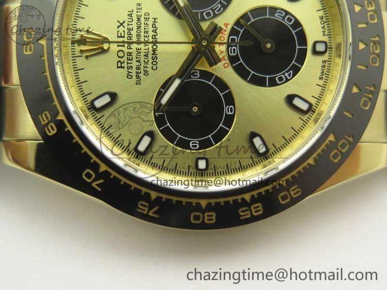 HighPerformance Daytona 116518 LN YG ARF 1:1 Best Edition YG Dial on Rubber Strap A4130 Super Clone V 3360
