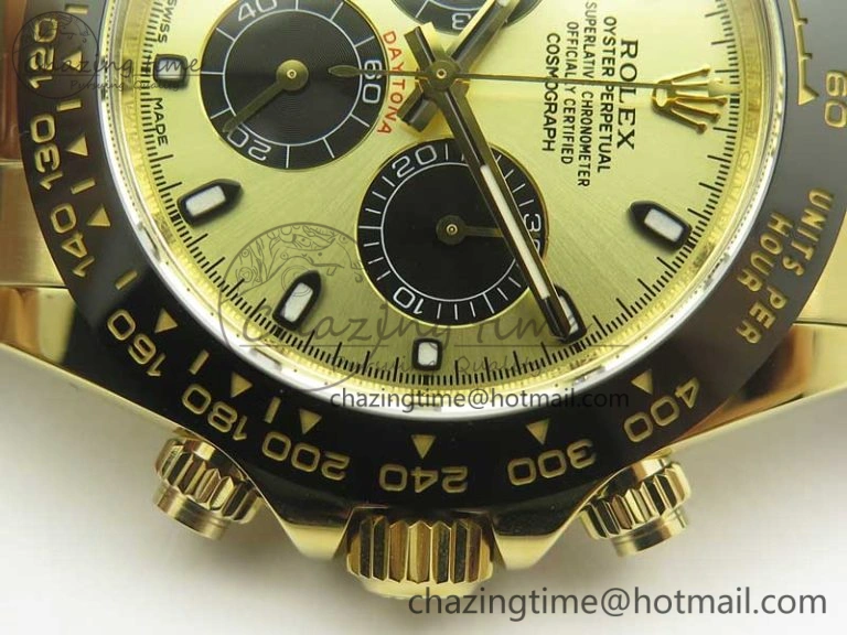 HighPerformance Daytona 116518 LN YG ARF 1:1 Best Edition YG Dial on Rubber Strap A4130 Super Clone V 3360