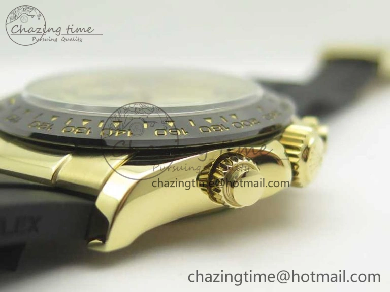 HighPerformance Daytona 116518 LN YG ARF 1:1 Best Edition YG Dial on Rubber Strap A4130 Super Clone V 3360