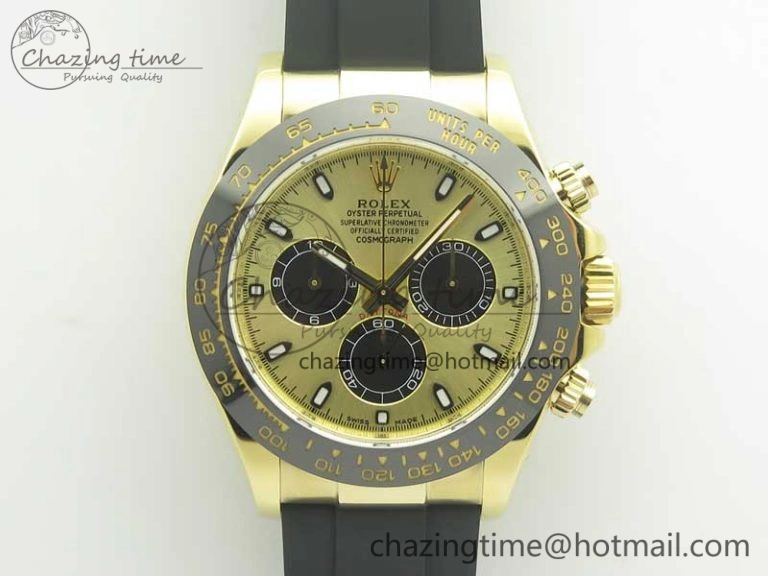 HighPerformance Daytona 116518 LN YG ARF 1:1 Best Edition YG Dial on Rubber Strap A4130 Super Clone V 3360