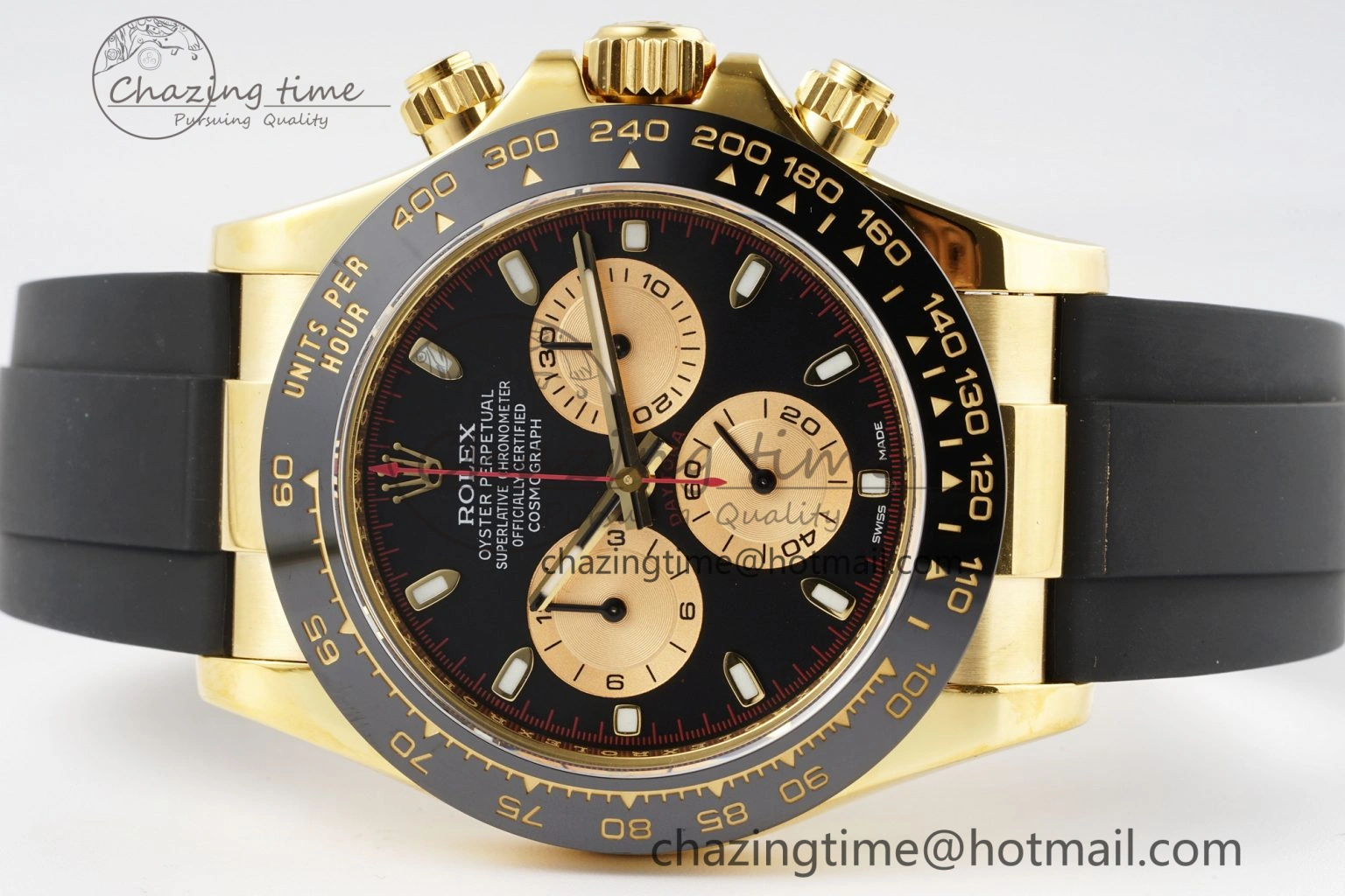 Daytona 116518 Noob 1:1 Best Edition Black YG Dial on Oysterflex Strap SA Elegant 2013