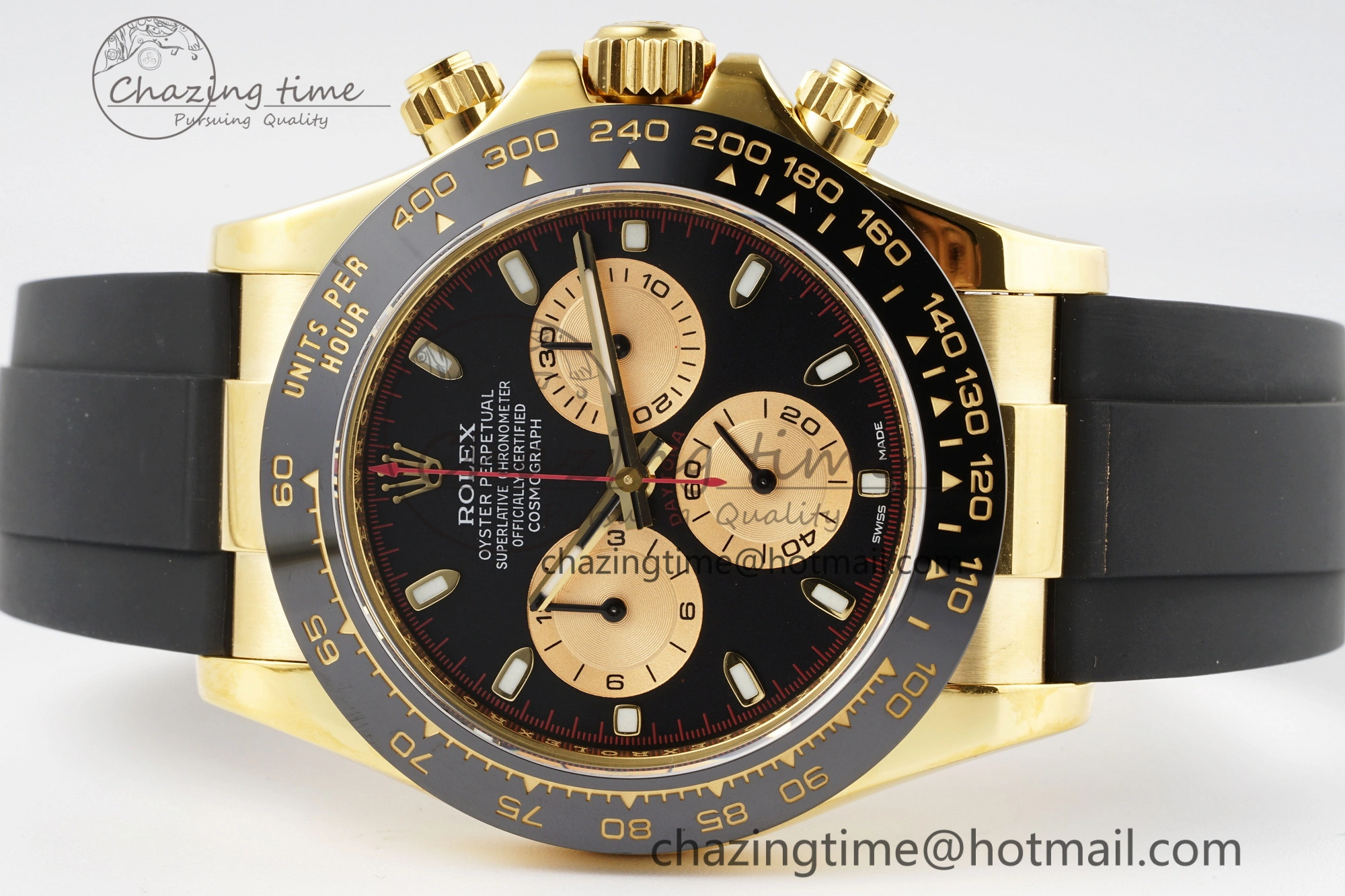 Daytona 116518 Noob 1:1 Best Edition Black YG Dial on Oysterflex Strap SA Elegant 2013