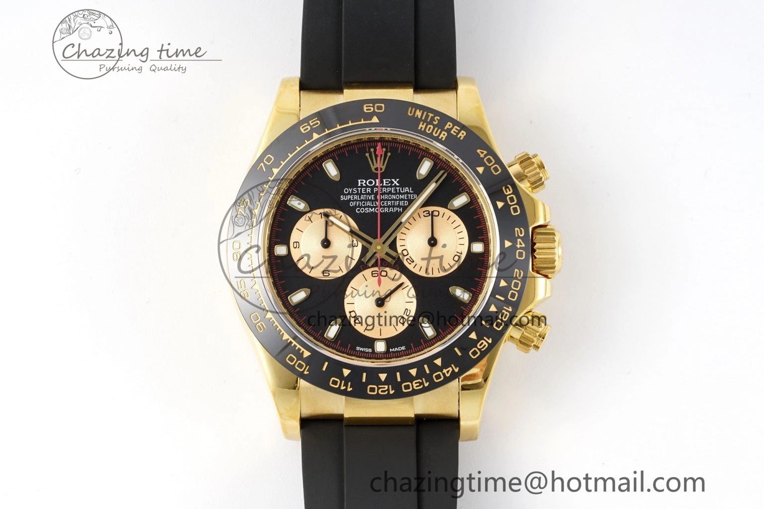 Daytona 116518 Noob 1:1 Best Edition Black YG Dial on Oysterflex Strap SA Elegant 2013