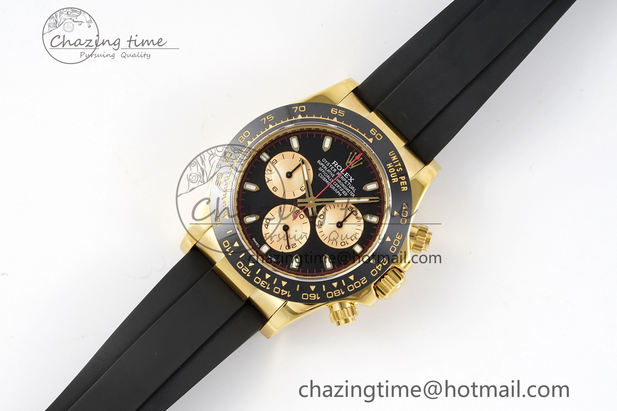 Daytona 116518 Noob 1:1 Best Edition Black YG Dial on Oysterflex Strap SA Elegant 2013