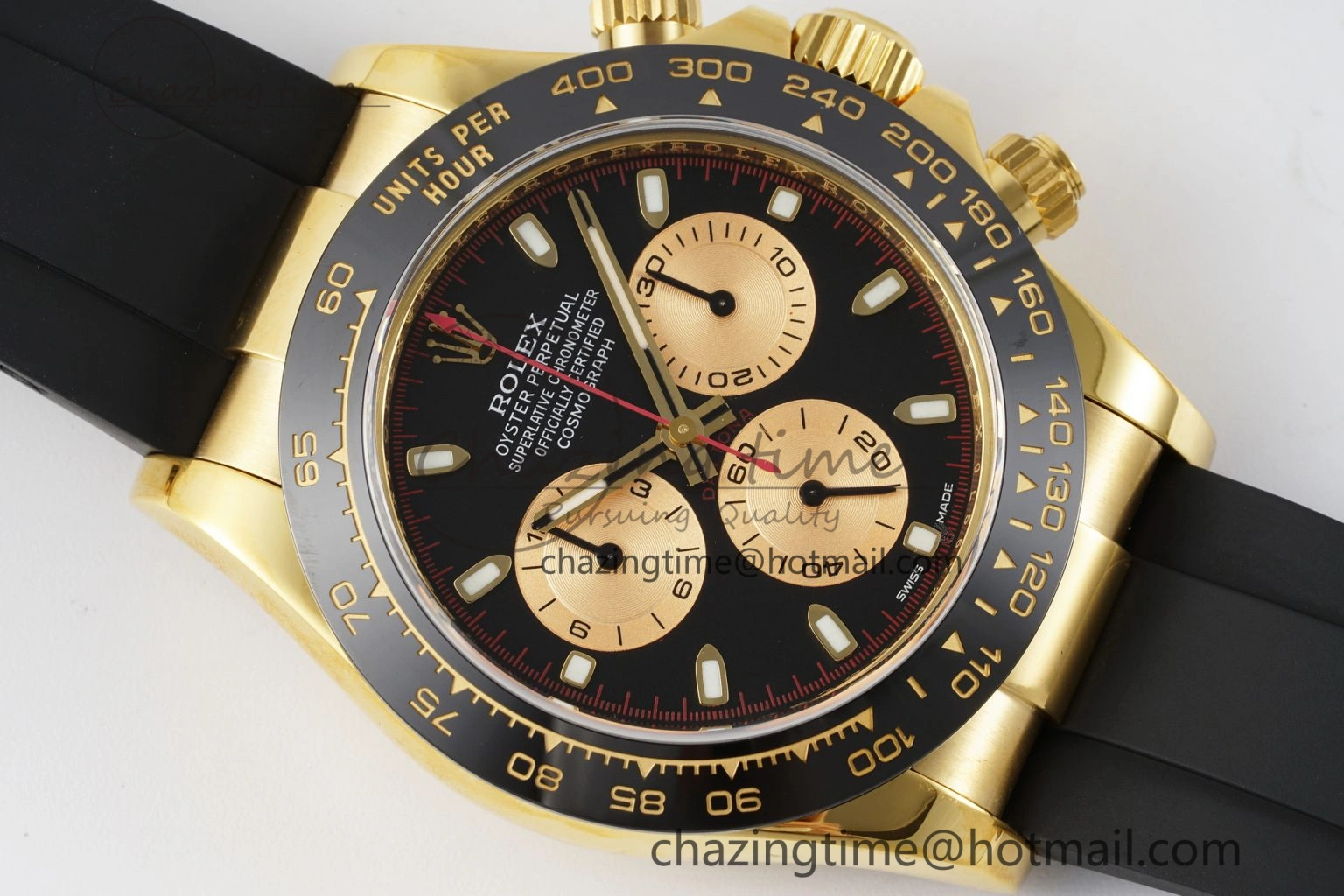 Daytona 116518 Noob 1:1 Best Edition Black YG Dial on Oysterflex Strap SA Elegant 2013