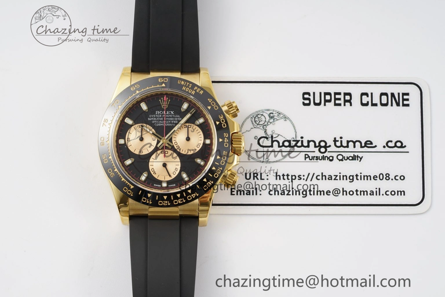 Daytona 116518 Noob 1:1 Best Edition Black YG Dial on Oysterflex Strap SA Elegant 2013