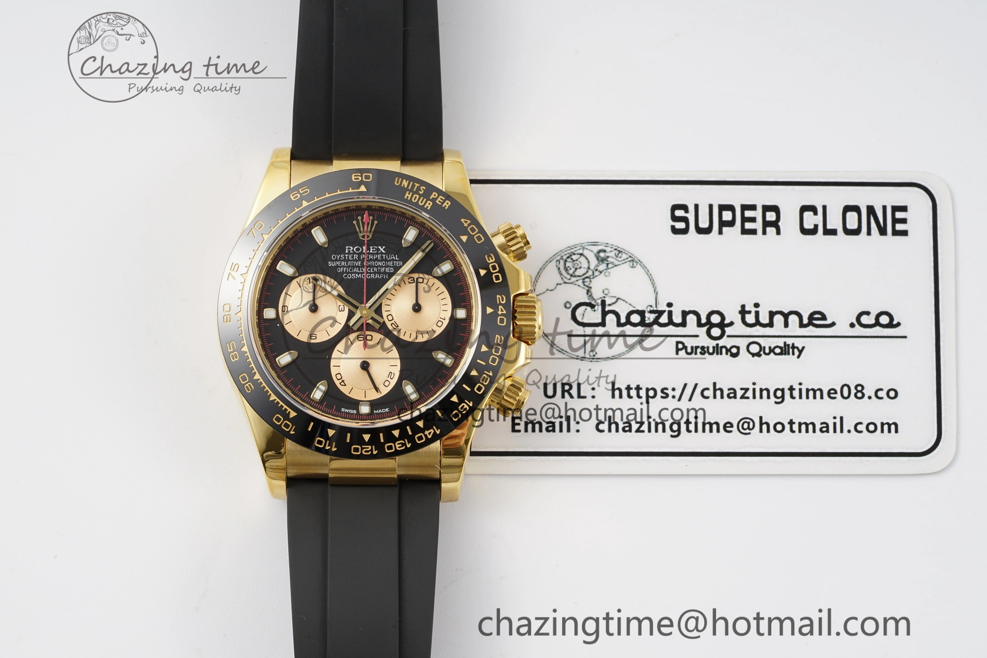 Daytona 116518 Noob 1:1 Best Edition Black YG Dial on Oysterflex Strap SA Elegant 2013